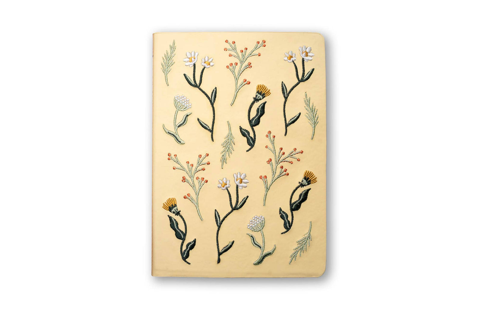 Denik paper Butter Yellow Blooms Embroidered Journal Notebook