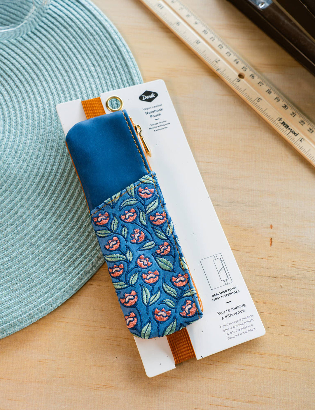 Denik paper Creeping Floral Embroidered Notebook Pouch