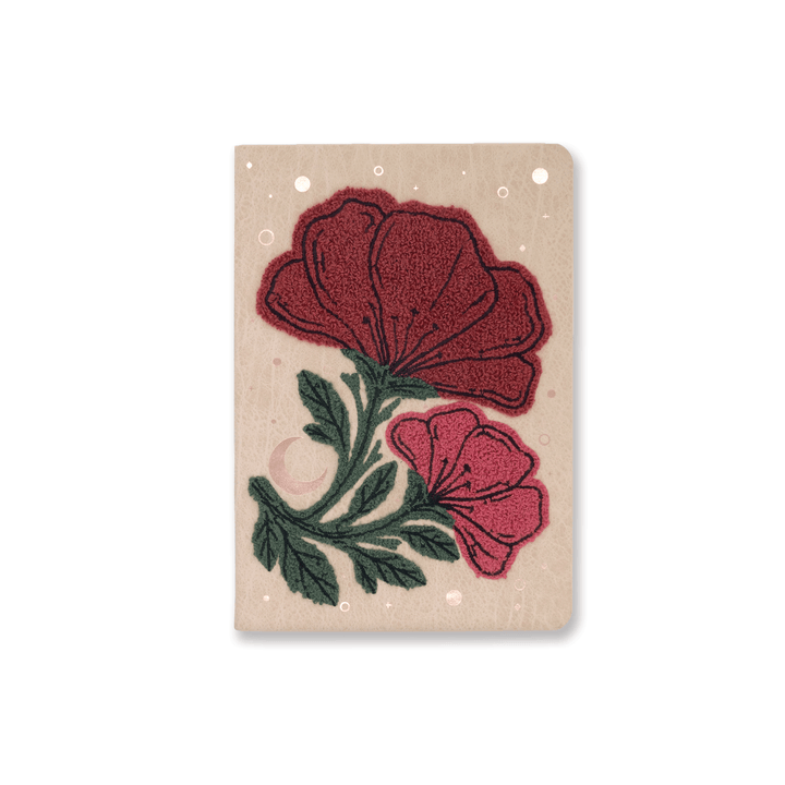 Denik paper Double Bloom Embroidered Layflat Journal Notebook