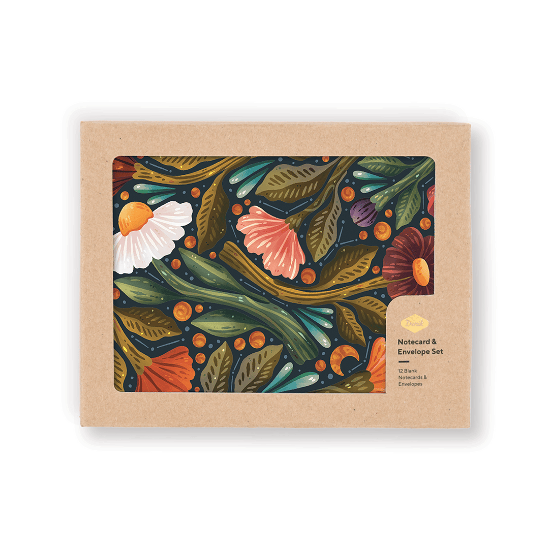 Denik paper Nightsky Floral Notecards