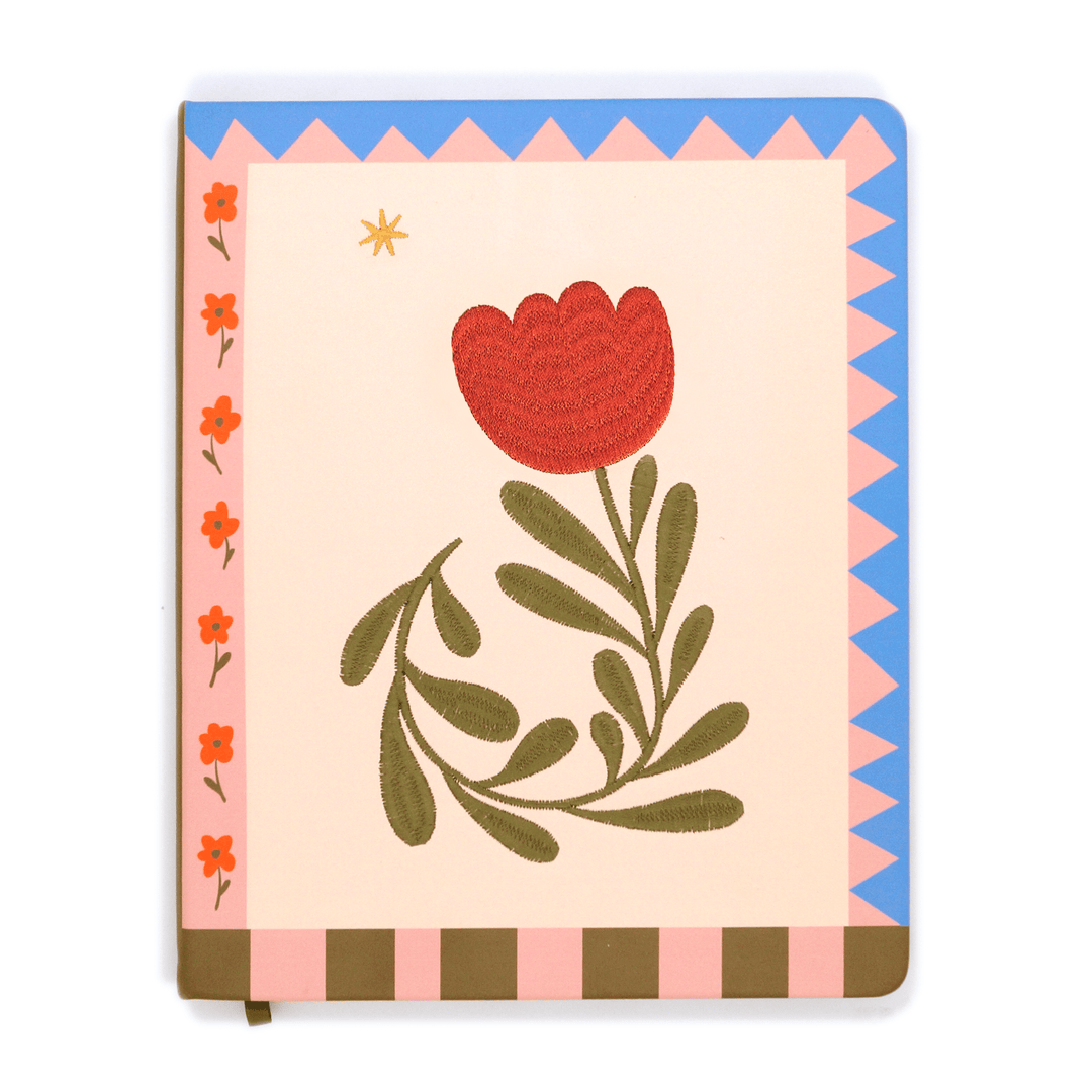Denik paper Star Tulip Embroidered Medium Hardcover Sketchbook
