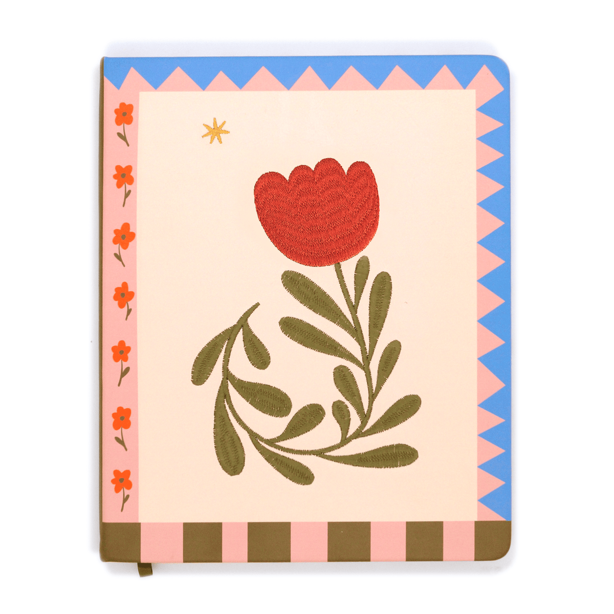Denik paper Star Tulip Embroidered Medium Hardcover Sketchbook