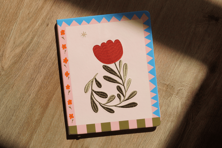 Denik paper Star Tulip Embroidered Medium Hardcover Sketchbook