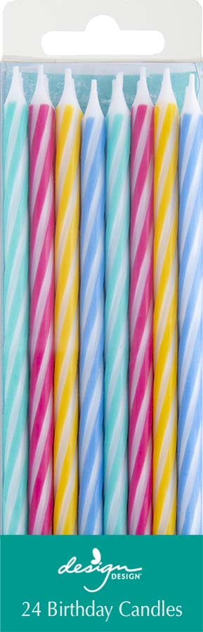 Design Design Birthday Candles Bright Stripes Candles