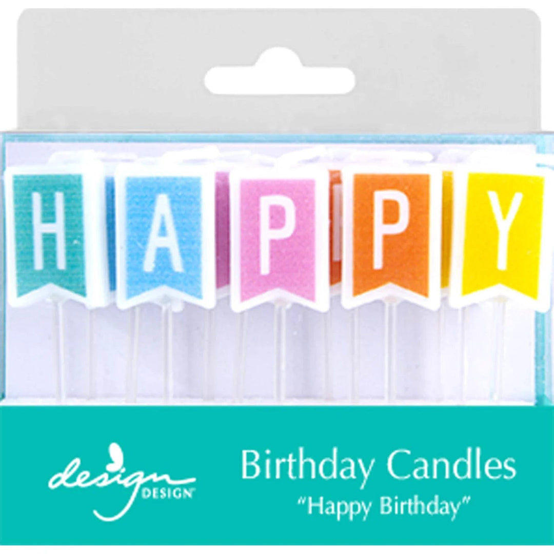 Design Design Birthday Candles Soft Bright Birthday Flags Sculpted Candles