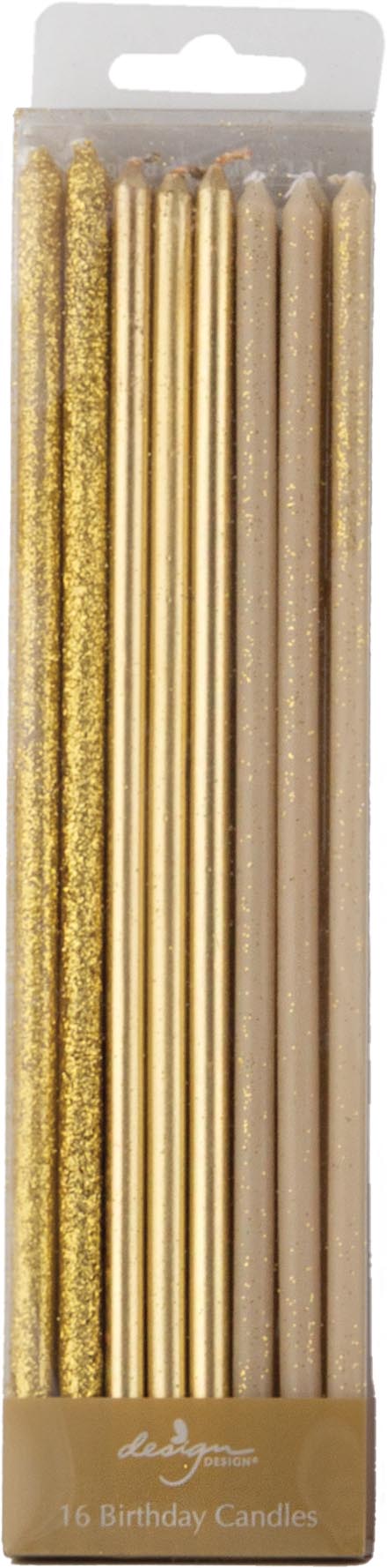 Design Design Birthday Candles Soft Gold Candles