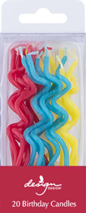 Design Design Birthday Candles Twisted Stick-Primary Candles