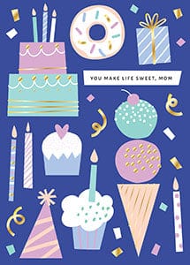 Design Design birthday card Bday Treats Mom