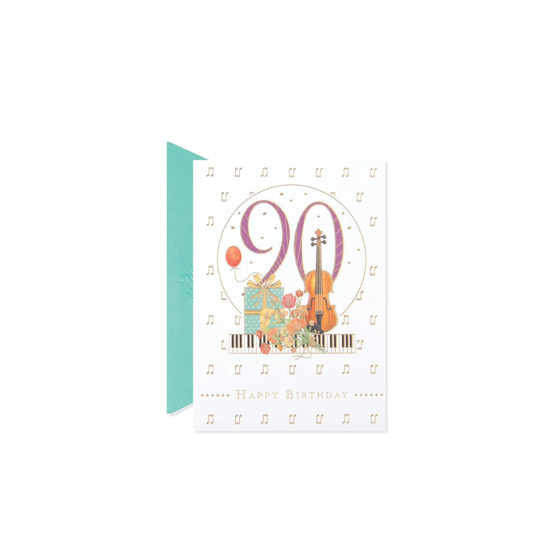 Design Design birthday card Big 90 Present and Violin