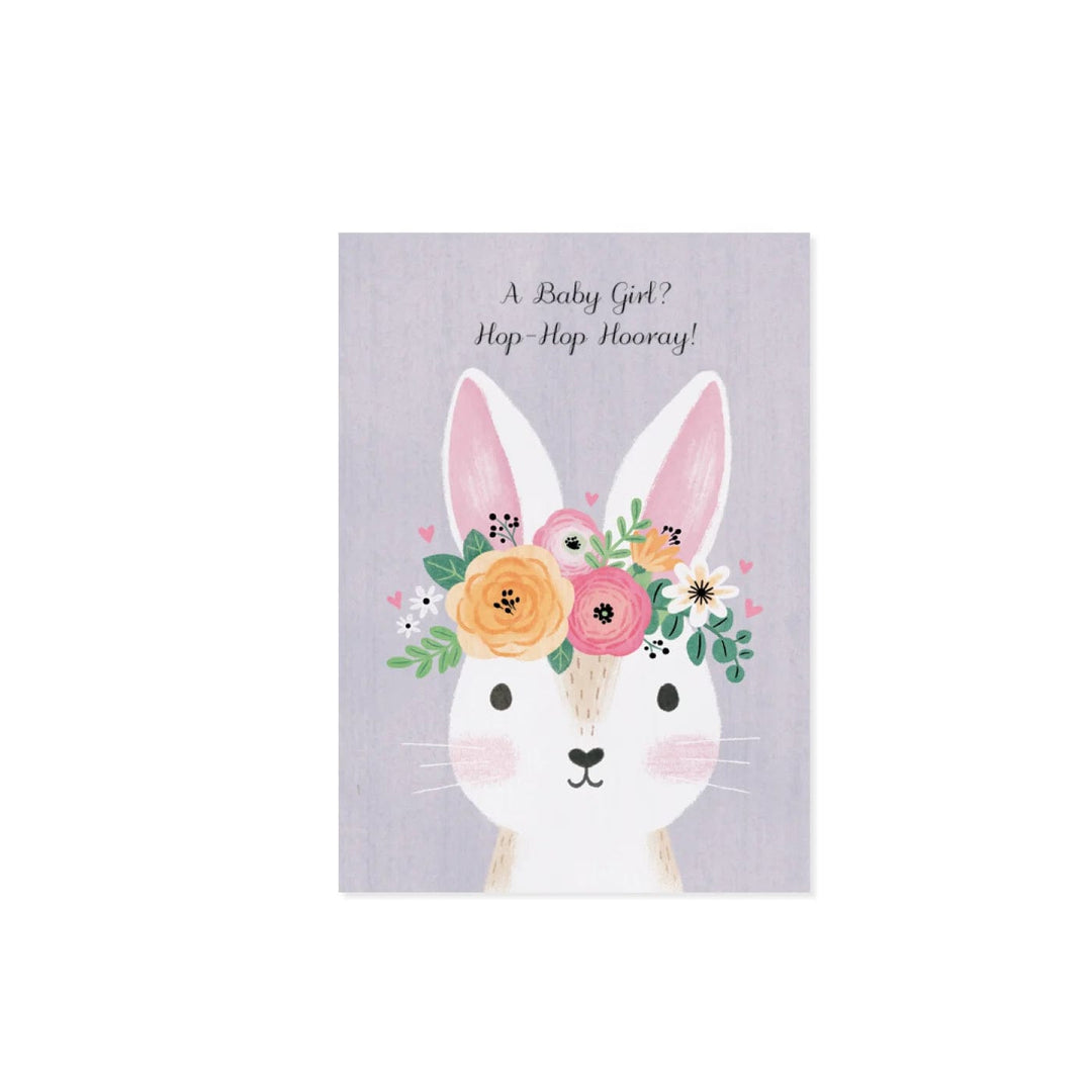 Design Design Card Baby Bunny Floral Wreath