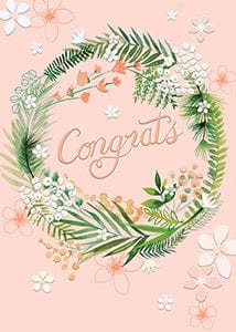 Design Design Card Cute Congrats Wreath