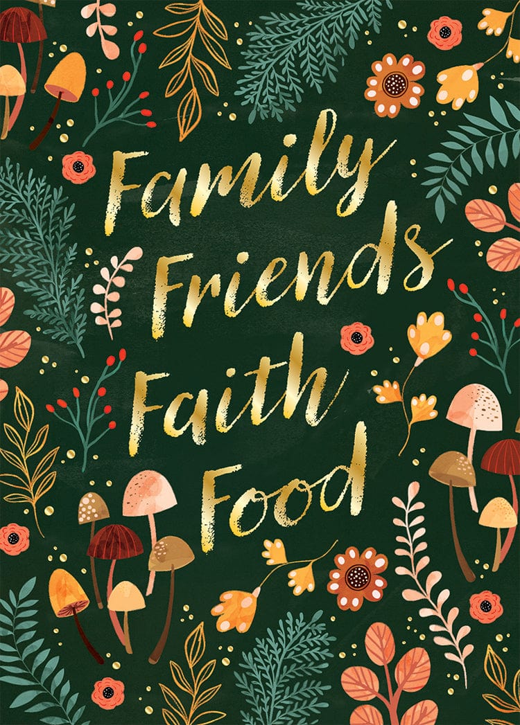 Design Design Card Family Friends Faith Food Card