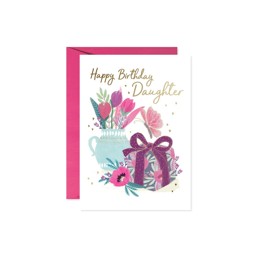 Design Design Card Gift and Flower Pitcher Daughter Birthday Card