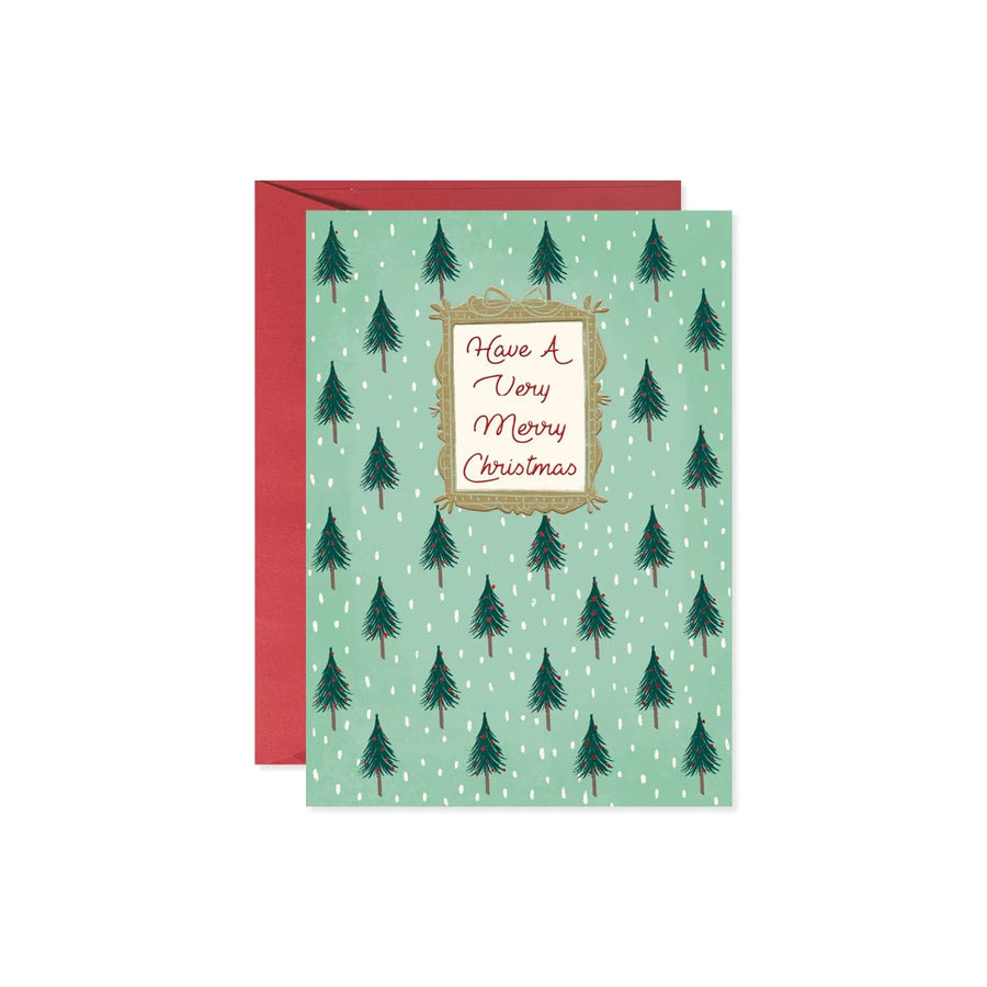 Design Design Card Gold Frame Christmas Tree Card