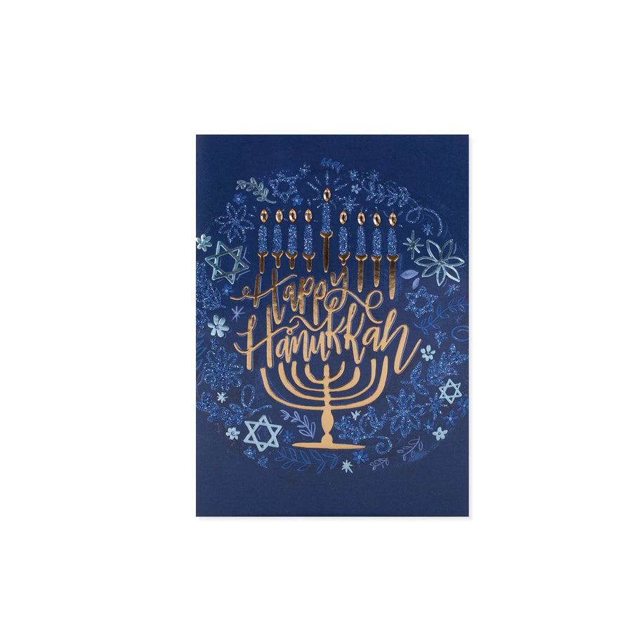 Design Design Card Golden Menorah Hanukkah Card