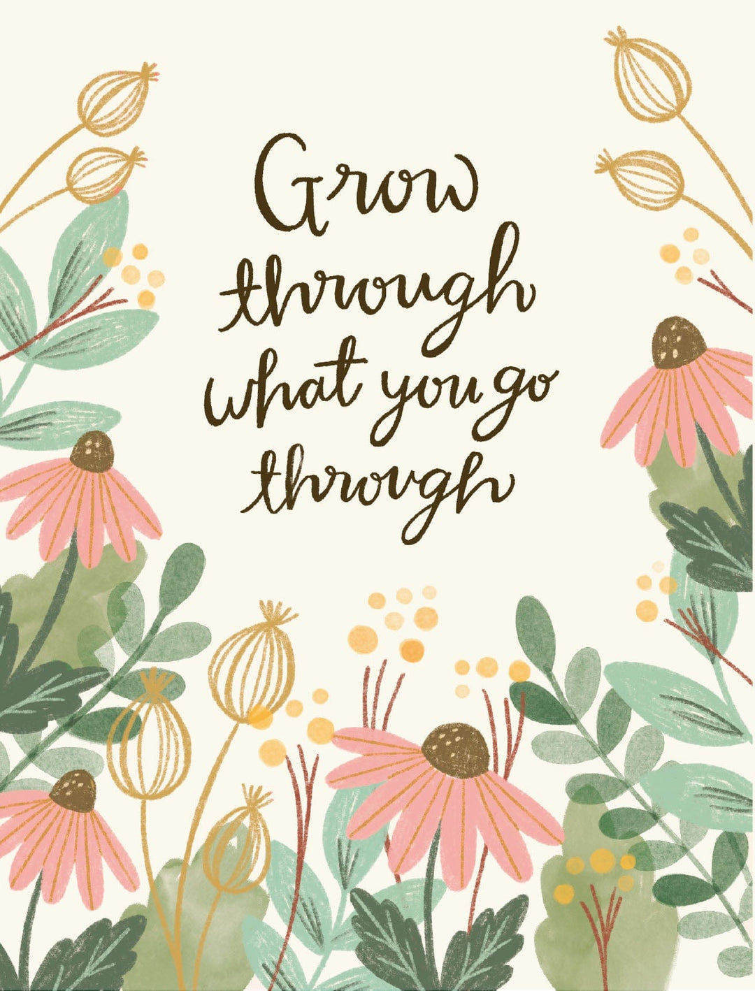 Design Design Card Grow Through Floral