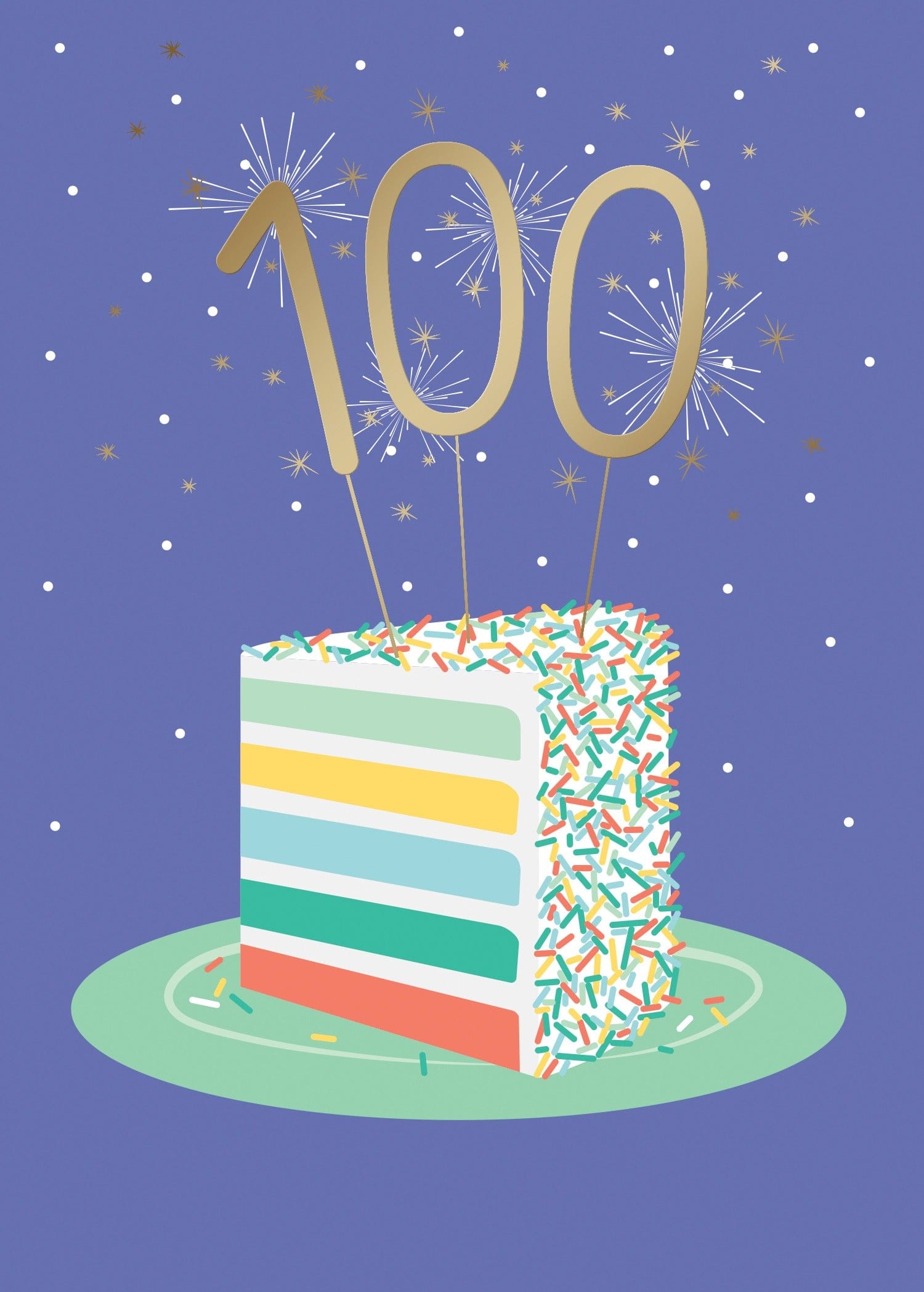 Design Design Cards 100 on a Cake