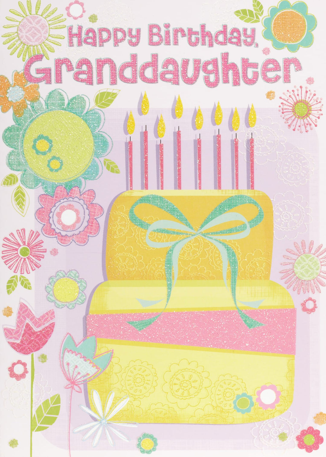 Design Design Cards Cake with Bow and Flowers Greeting Card