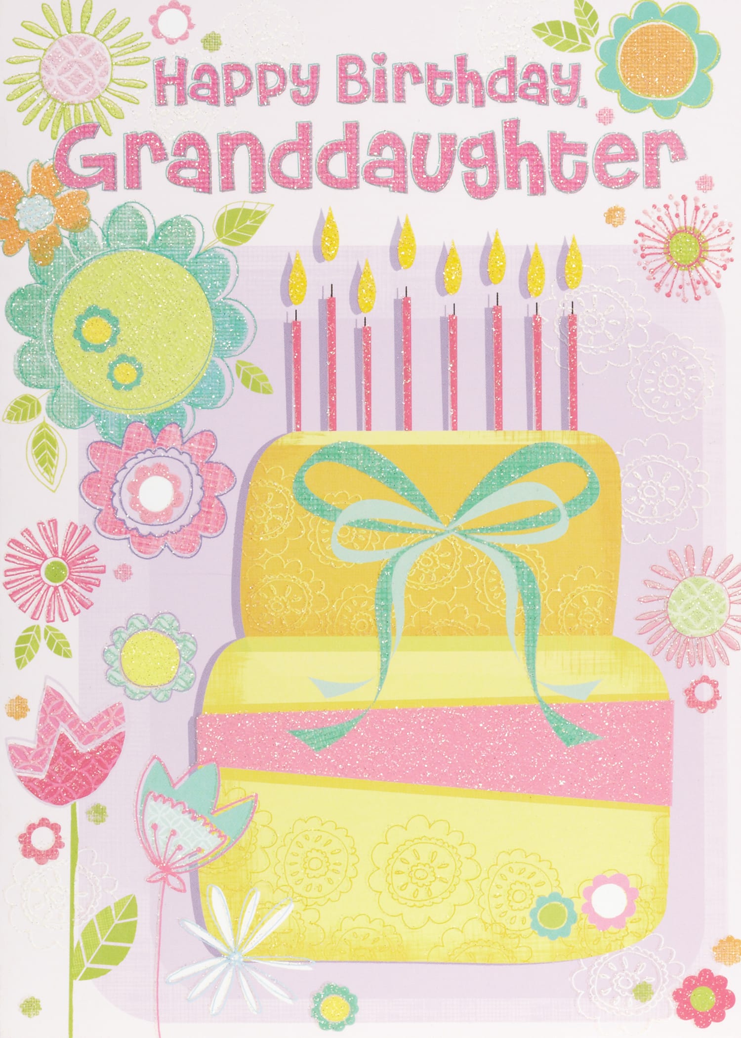 Design Design Cards Cake with Bow and Flowers Greeting Card