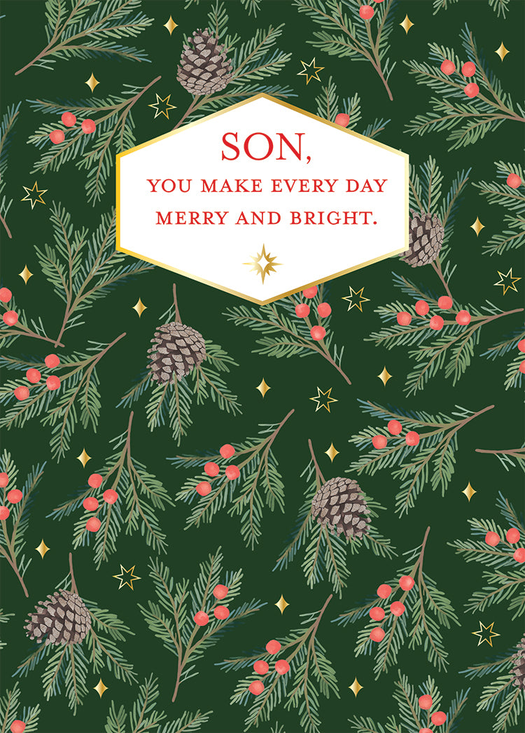 Design Design Cards Evergreen Christmas Son Greeting Card