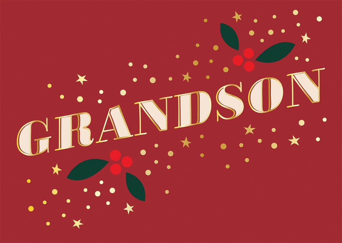 Design Design Cards Festive Wishes, Grandson Greeting Card