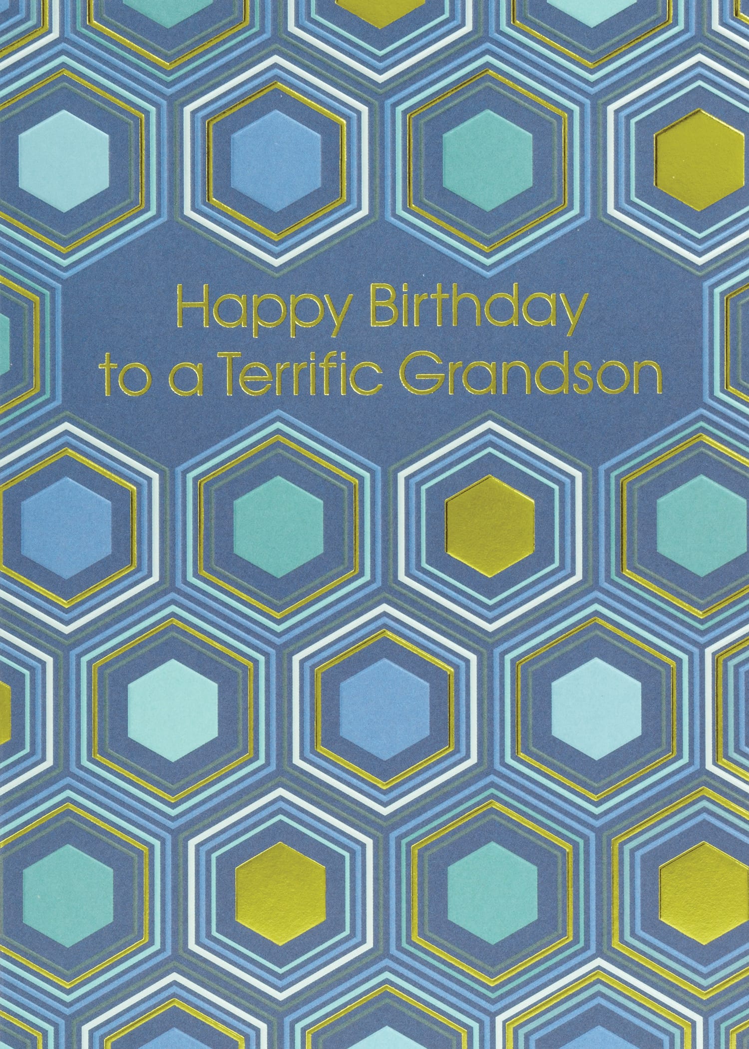 Design Design Cards Hexagonal Pattern Grandson Greeting Card