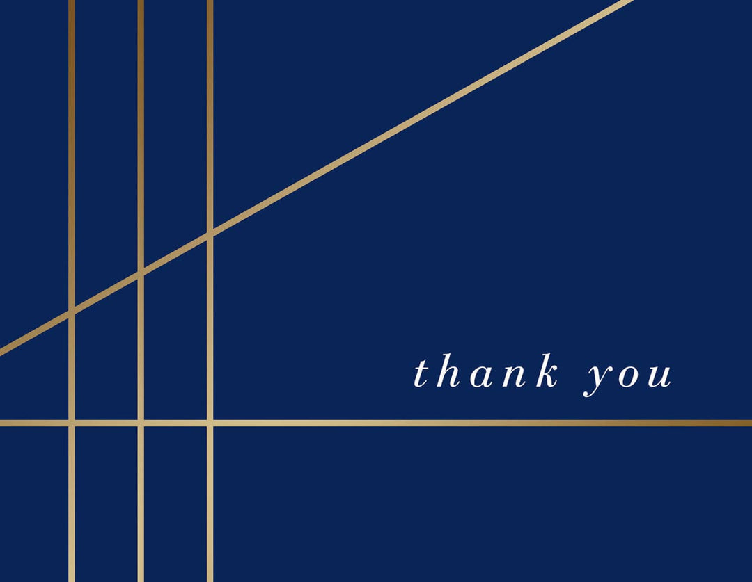 Design Design Cards Navy With Gold Lines Boxed Thank You Cards