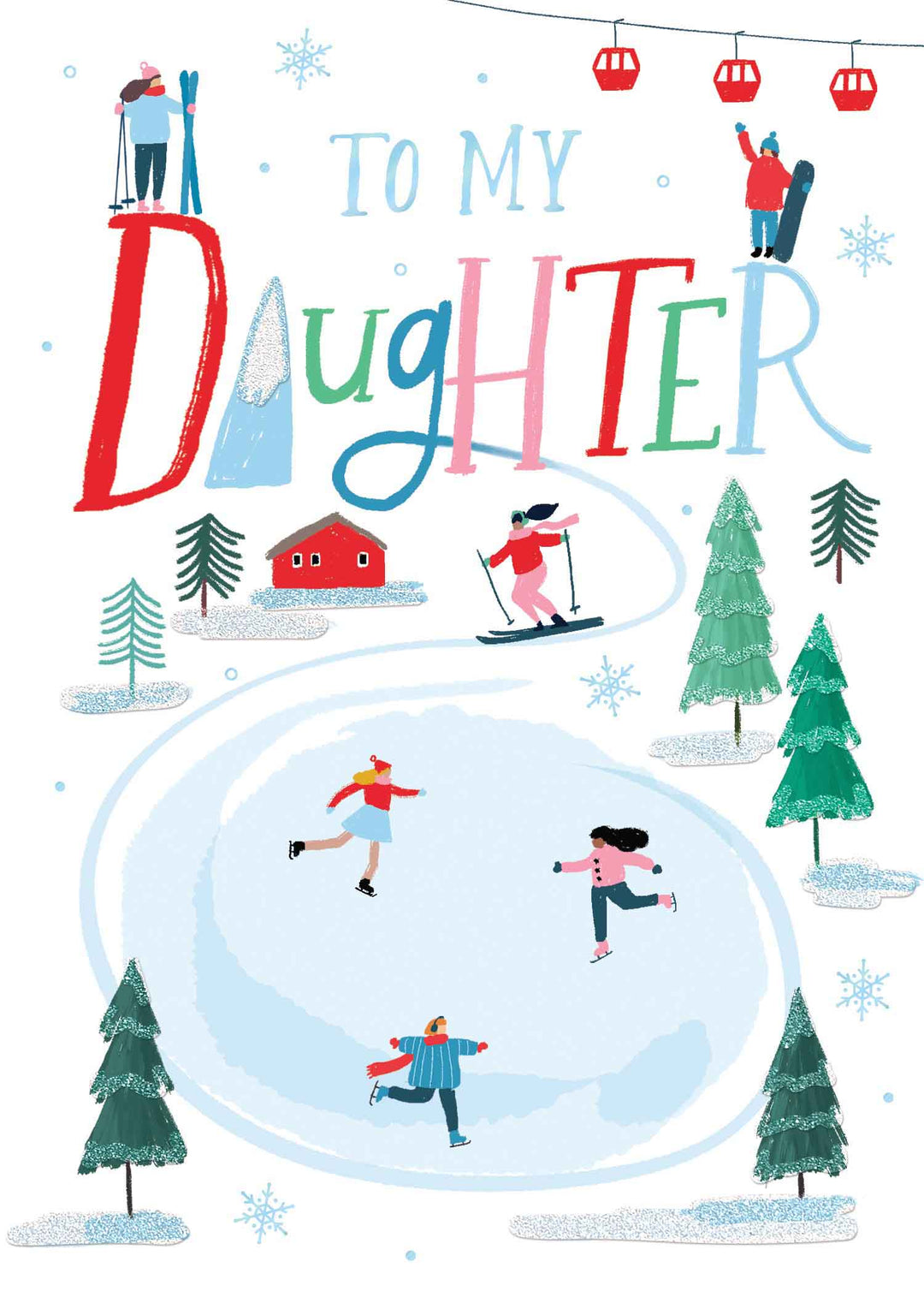 Design Design Cards Snowy Adventure Daughter Greeting Card