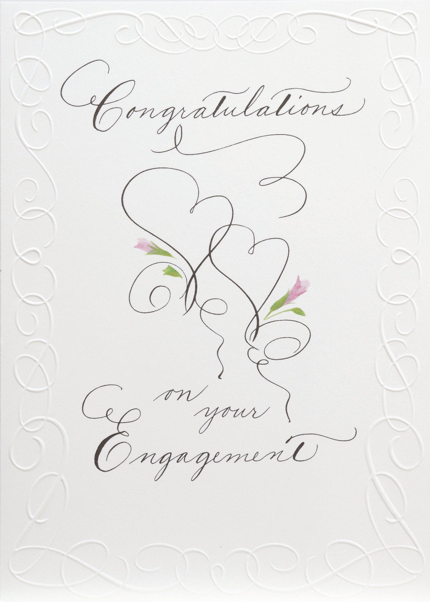Design Design Cards Swirl Hearts Engagement Greeting Card