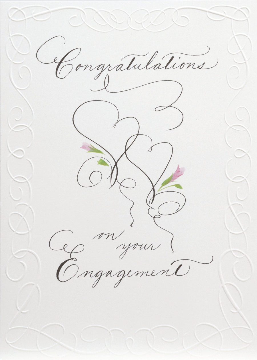 Design Design Cards Swirl Hearts Engagement Greeting Card