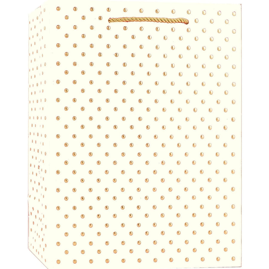 Design Design Gift Bag Cream Gold Swiss Dots Gift Bag - Large