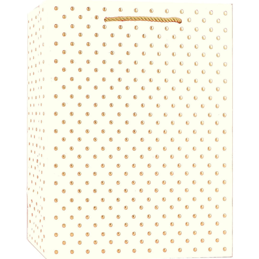 Design Design Gift Bag Cream Gold Swiss Dots Gift Bag - Large