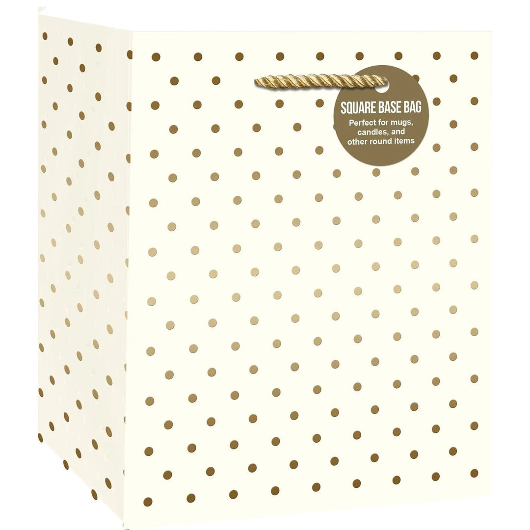 Design Design Gift Bag Cream Gold Swiss Dots Gift Bag - Medium