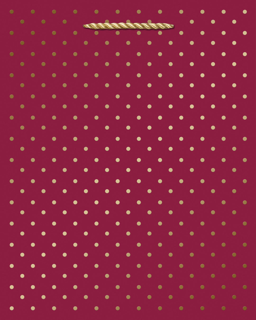 Design Design Gift Bag Gold Swiss Dots Gift Bag -Cranberry Medium