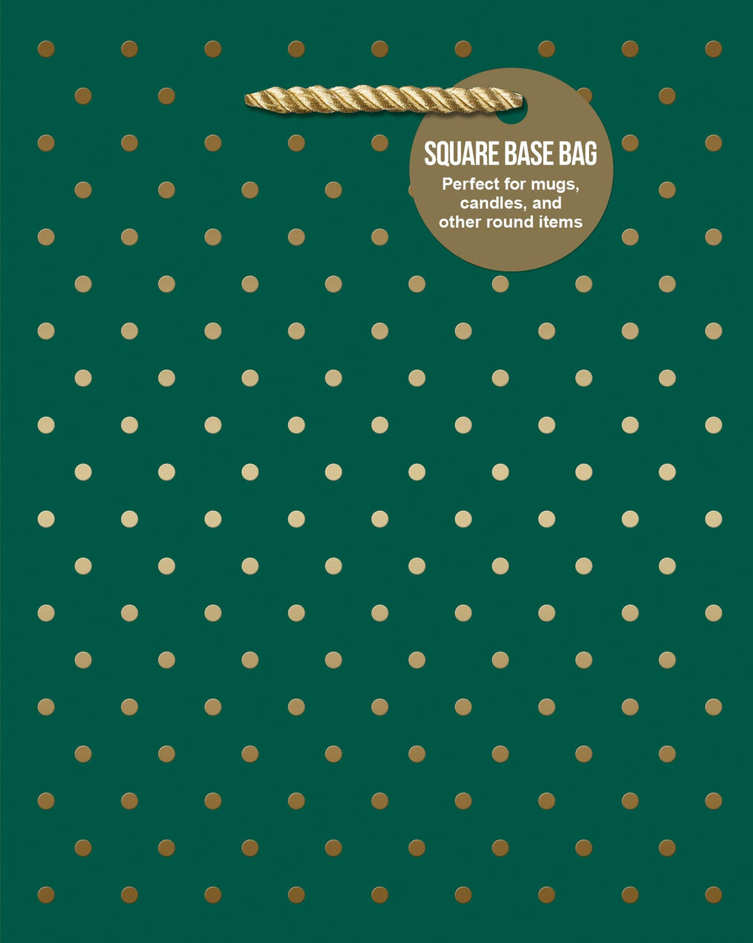 Design Design Gift Bag Gold Swiss Dots Gift Bag - Evergreen Small Square