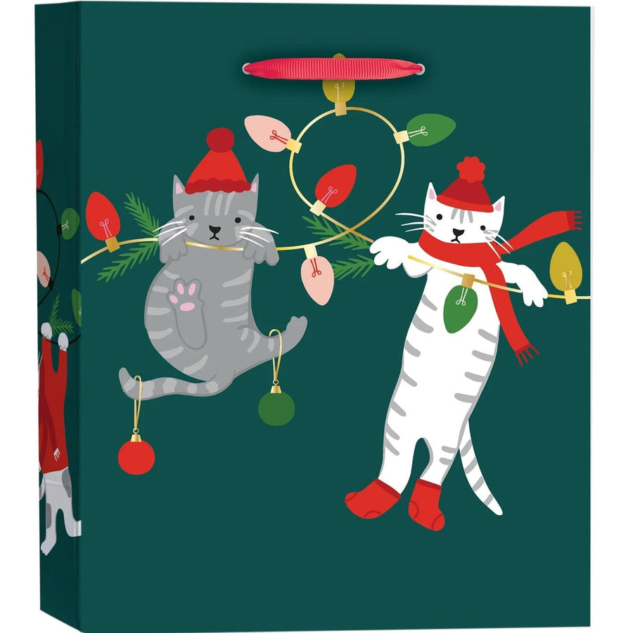Design Design Gift Bag Holiday Cats and Lights Gift Bag - Small