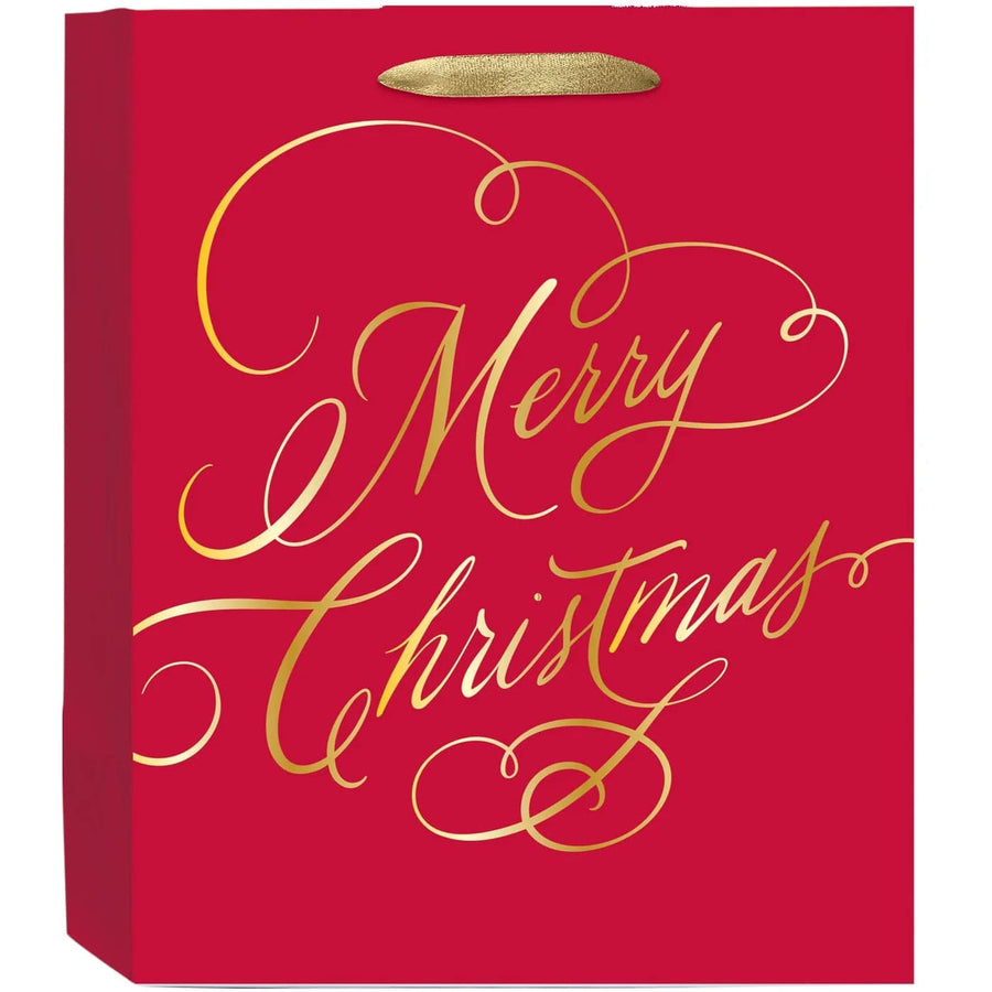 Design Design Gift Bag Merry Christmas Classic Script Gift Bag - Medium