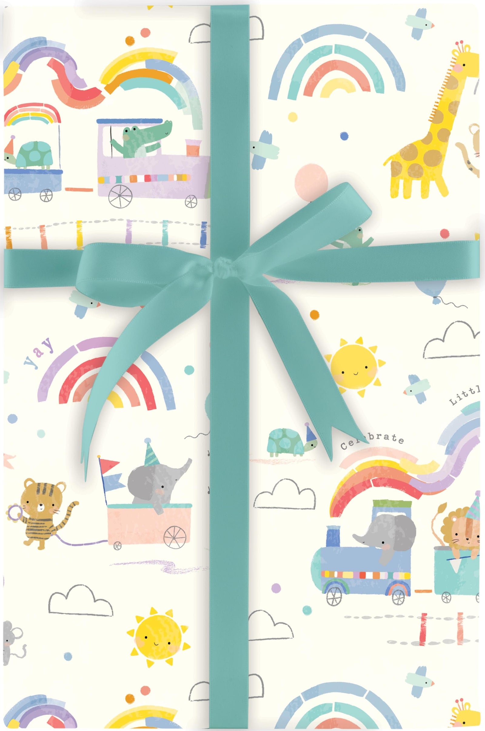 Design Design Gift Wrapping All Aboard Baby 5 ft. Roll Wrap