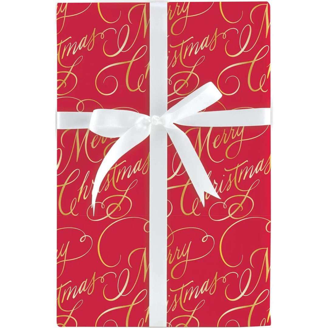 Design Design Gift Wrapping Merry Christmas Classic Script Gift Wrap