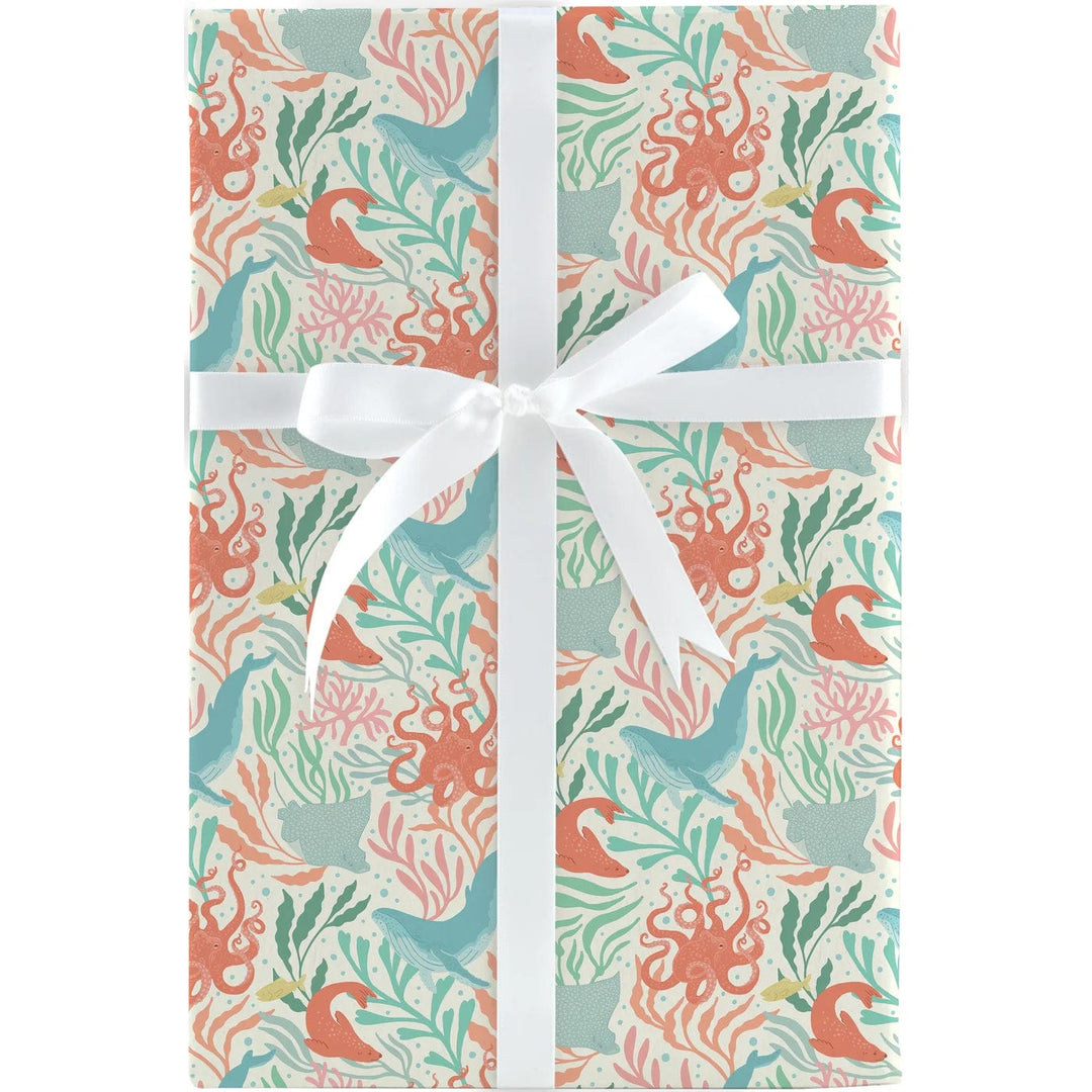 Design Design Gift Wrapping Under the Sea-Creatures Wrapping Paper Roll