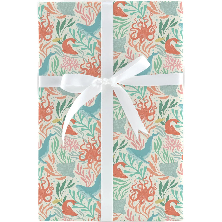 Design Design Gift Wrapping Under the Sea-Creatures Wrapping Paper Roll