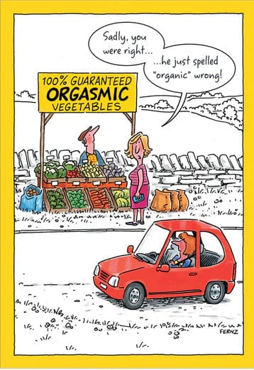 Design Design Greeting Card Spelled Organic Wrong Greeting Card