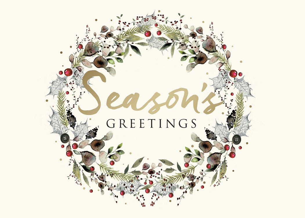 Design Design Holiday Beautiful Seasonal Wreath Boxed Greeting Cards