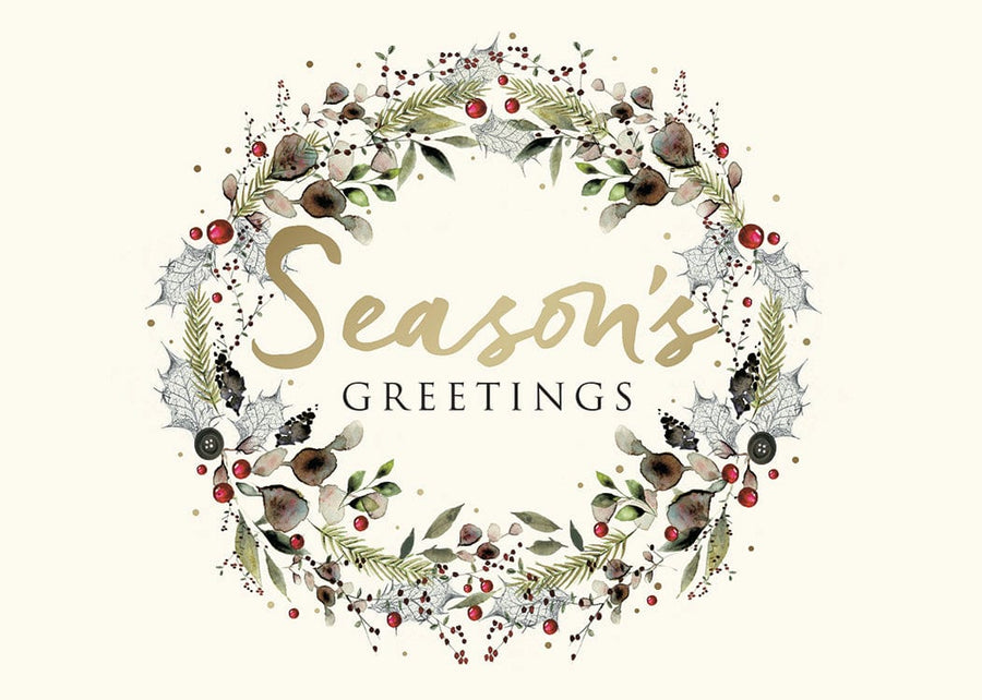 Design Design Holiday Beautiful Seasonal Wreath Boxed Greeting Cards