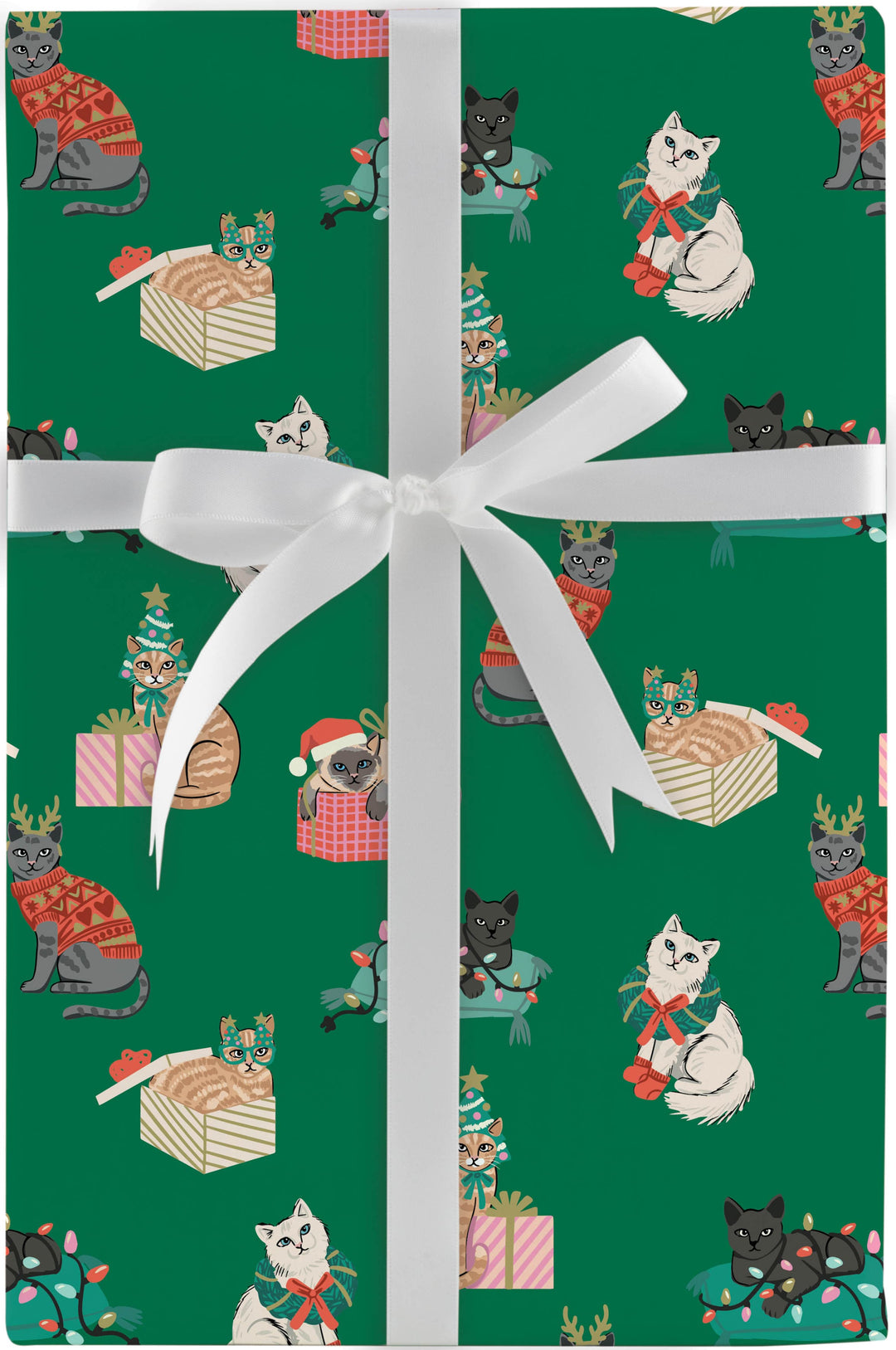 Design Design Holiday Cozy Catmas Jumbo Jumbo Roll Wrap