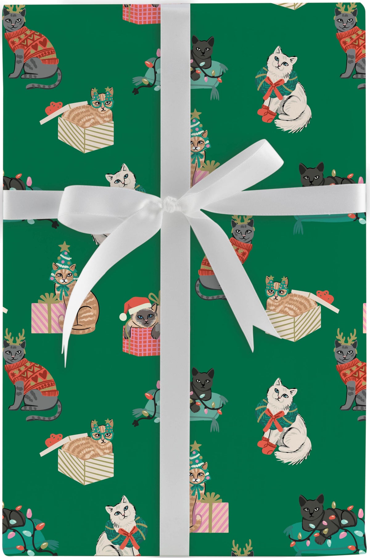 Design Design Holiday Cozy Catmas Jumbo Jumbo Roll Wrap