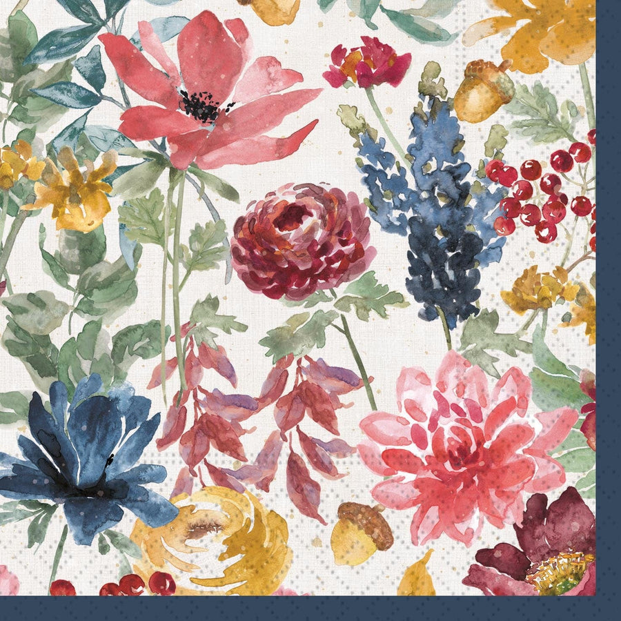 Design Design Holiday Fall Florals Beverage Napkin