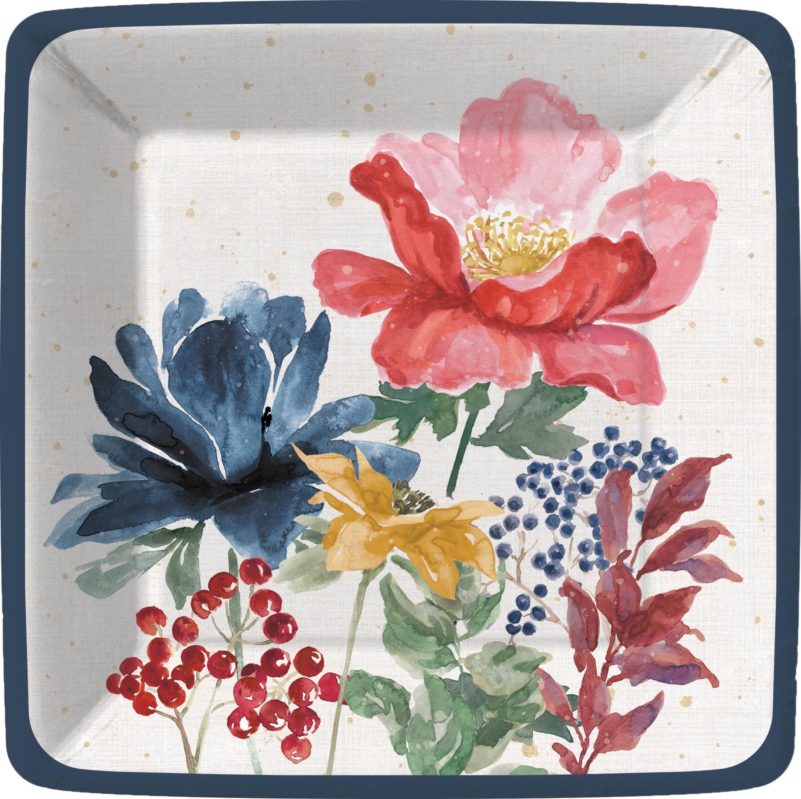 Design Design Holiday Fall Florals Paper Dessert Plate