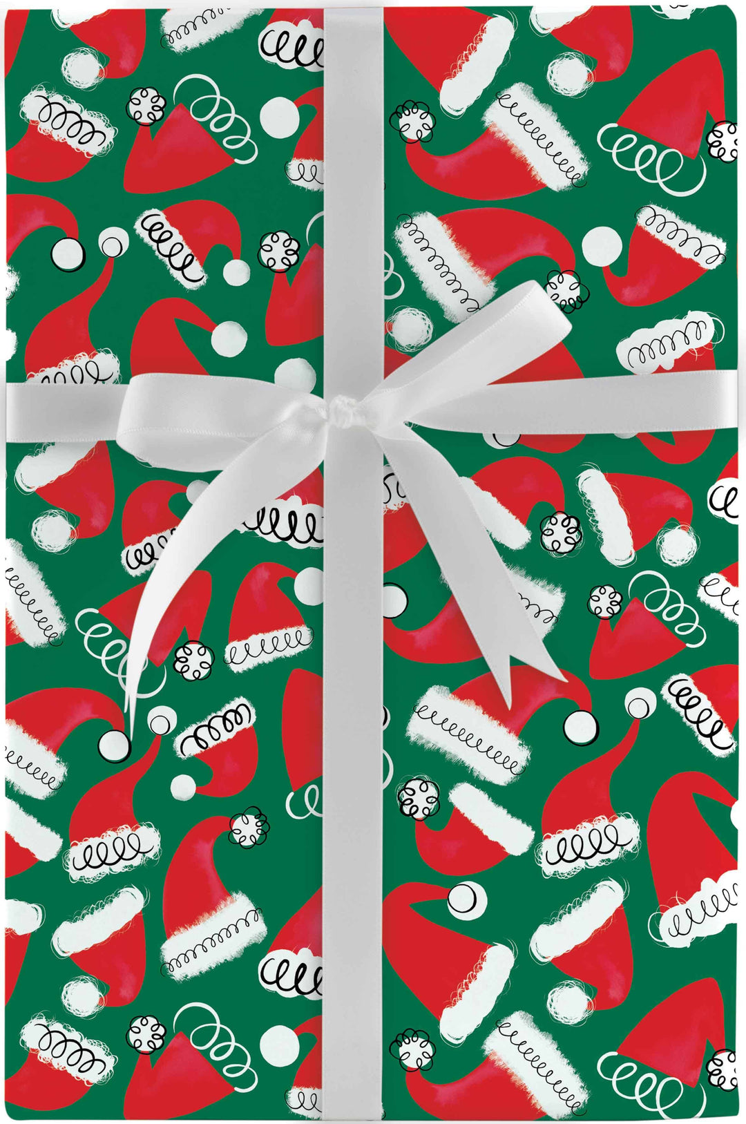 Design Design Holiday Jolly Santa Hats Gift Wrap