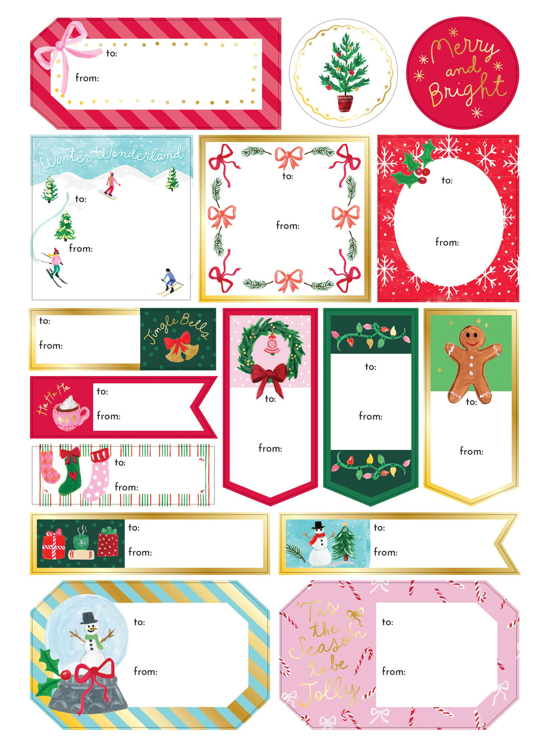 Design Design Holiday Merry Tiny Tidings Gift Labels